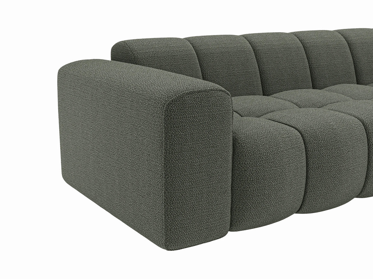 Canapé nuage d'angle droit en tissu chenille vert - CALESO