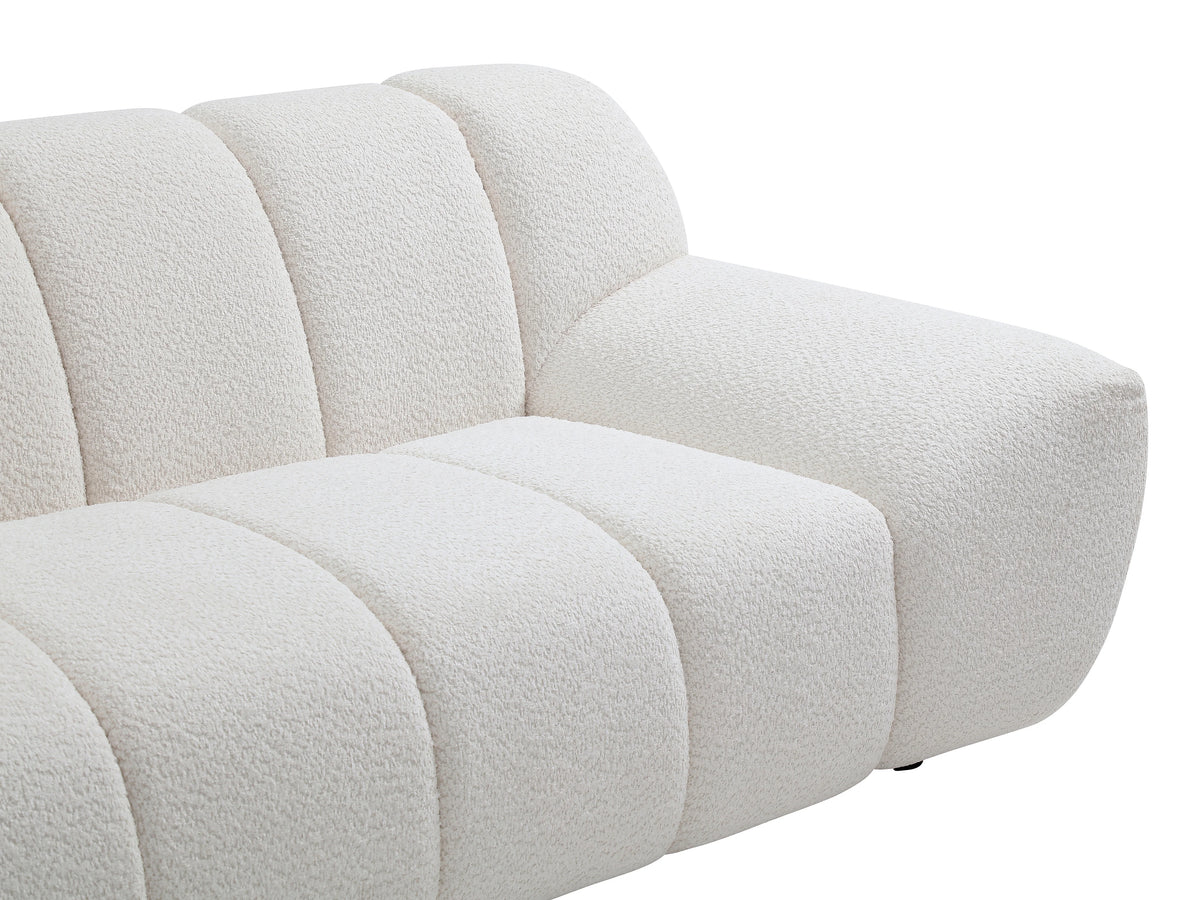 Canapé nuage droit en tissu bouclette blanc - SORIELI