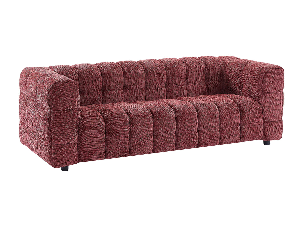Canapé nuage 3 places en tissu texturé bordeaux - LERICI