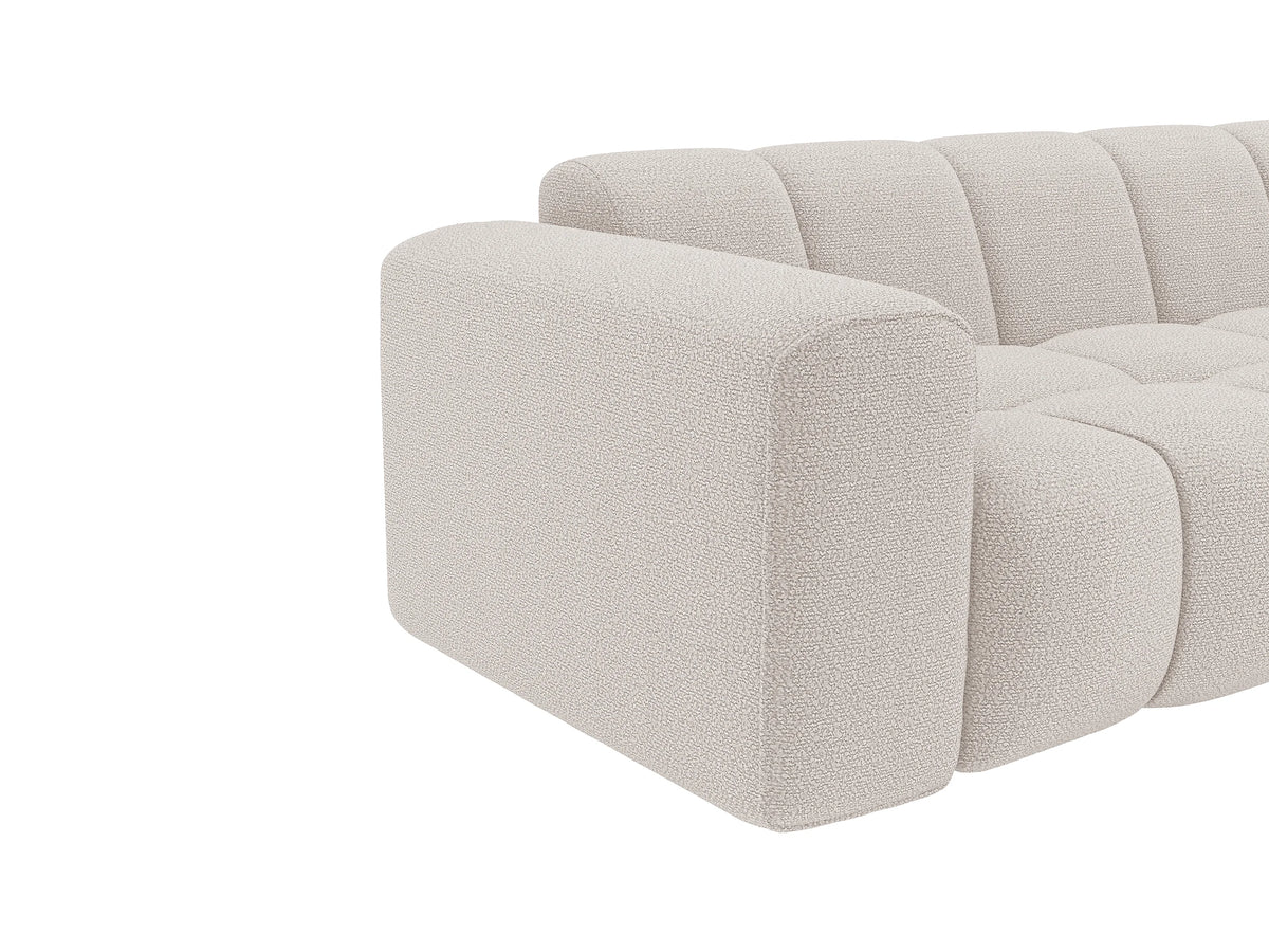 Canapé nuage 3 places en tissu chenille beige - CALESO