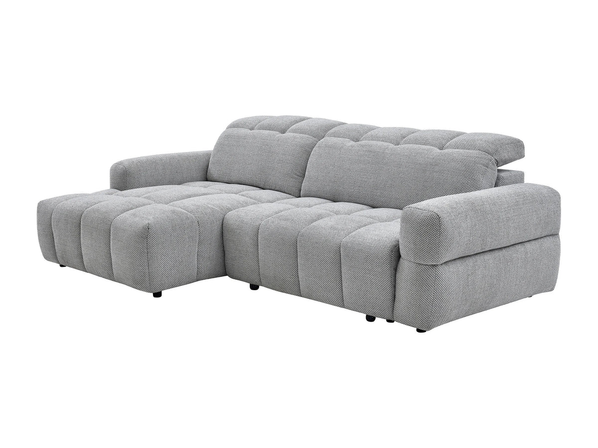 Canapé nuage d'angle gauche relax en tissu gris - CARIALA