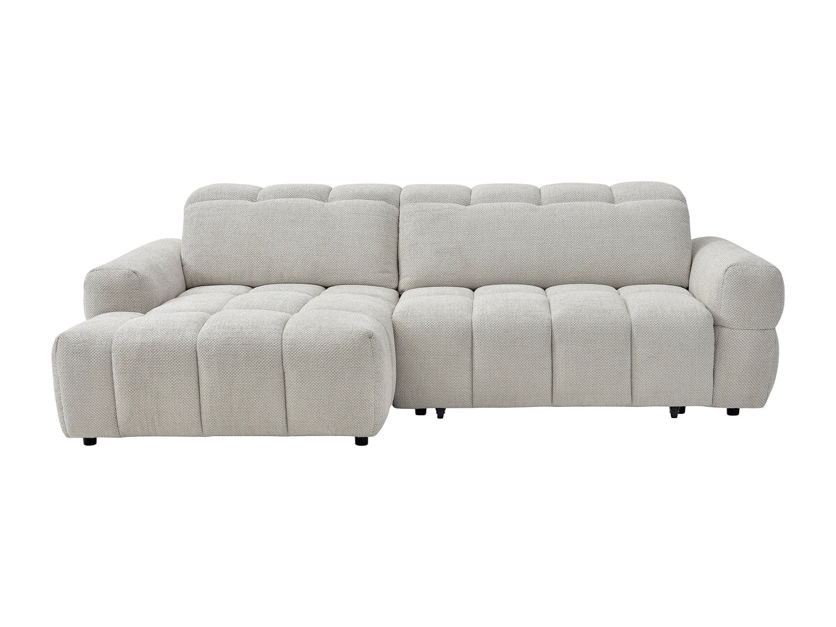 Canapé nuage d'angle gauche relax en tissu beige - CARIALA