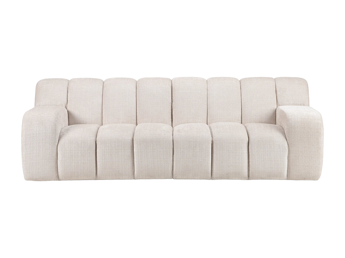 Canapé nuage 3 places en tissu chenille beige - BELADON