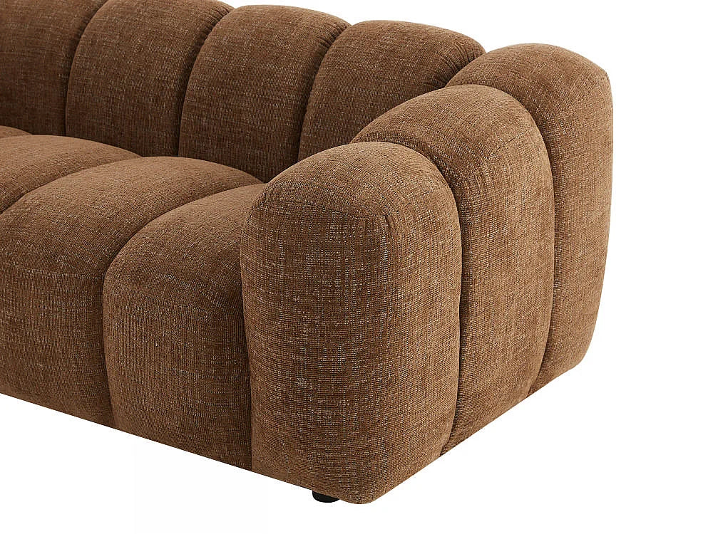 Canapé nuage 2 places en tissu chenille marron - NELIMAR