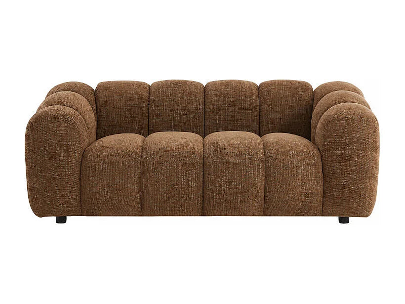Canapé nuage 2 places en tissu chenille marron - NELIMAR