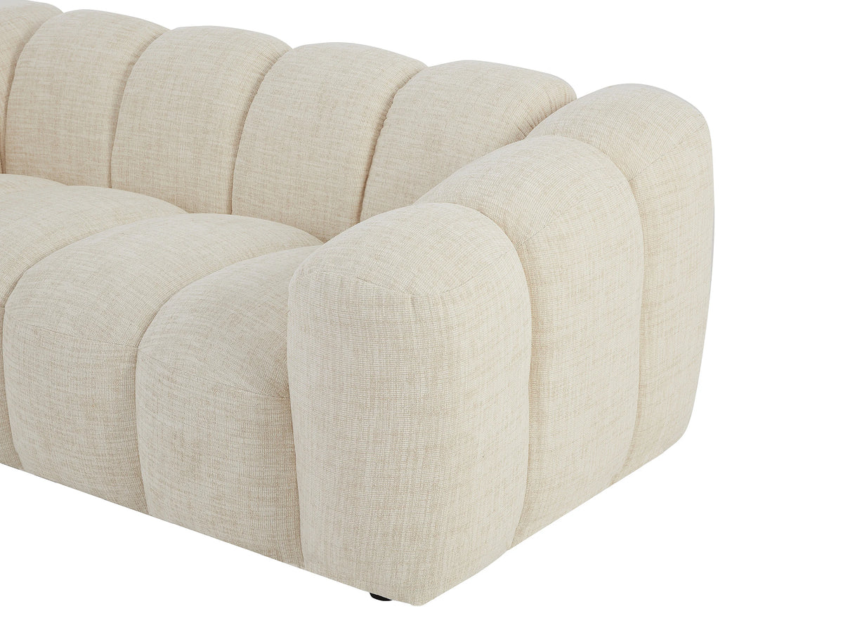 Canapé nuage 2 places en tissu chenille beige - NELIMAR