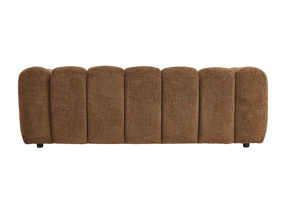 Canapé nuage 3 places en tissu chenille marron - NELIMAR