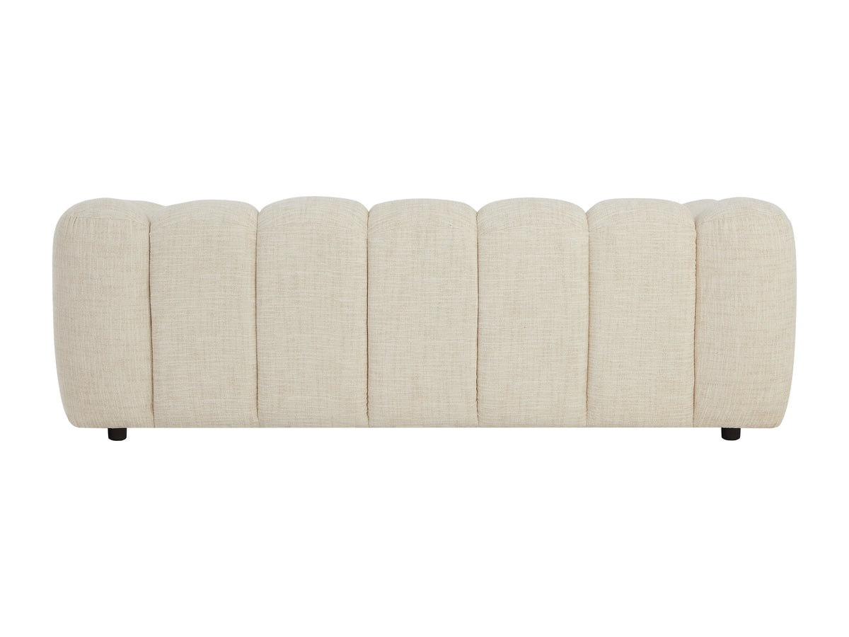 Canapé nuage 3 places en tissu chenille beige - NELIMAR