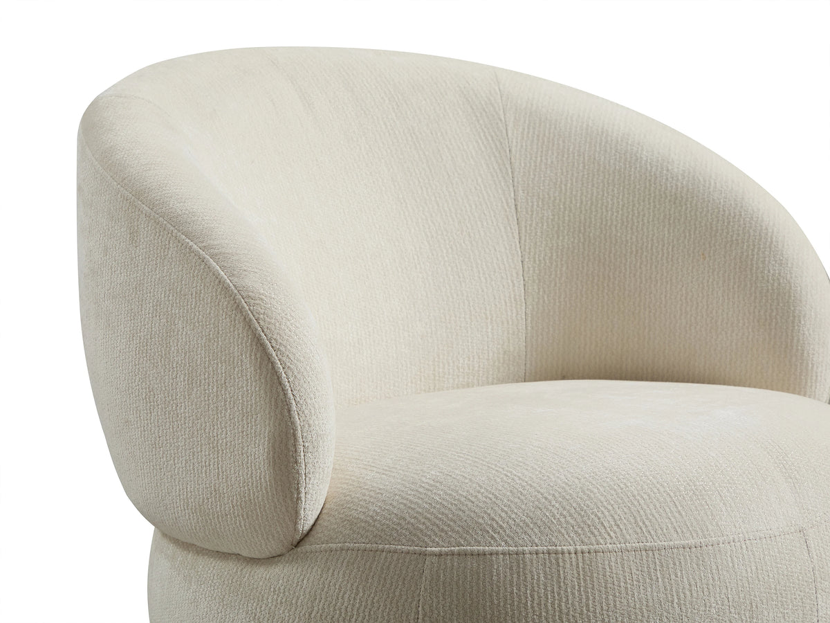 Fauteuil nuage rotatif en tissu texturé beige - LACAZO