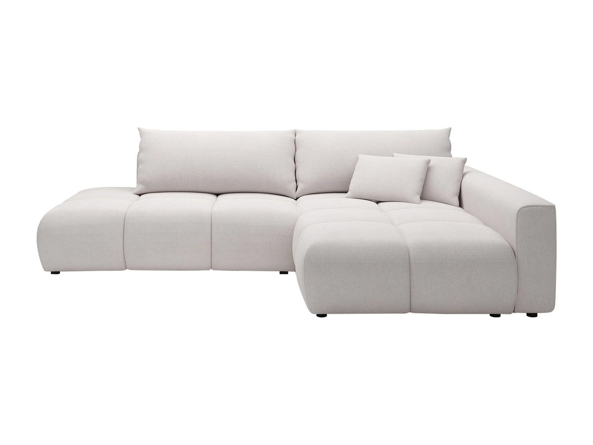 Canapé nuage d'angle droit convertible en tissu beige - MINTURNO