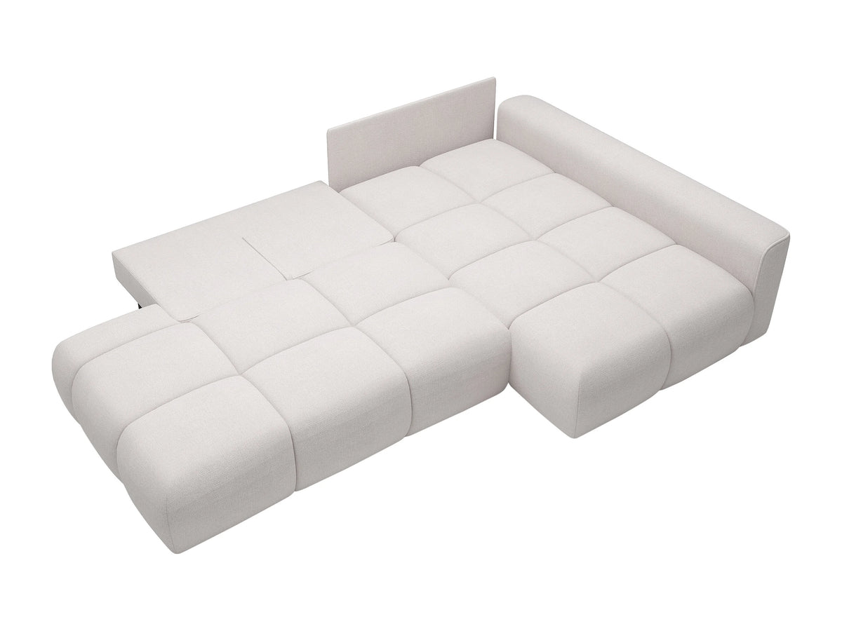 Canapé nuage d'angle droit convertible en tissu beige - MINTURNO