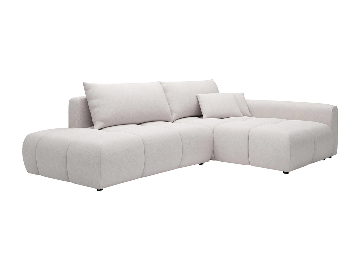 Canapé nuage d'angle droit convertible en tissu beige - MINTURNO