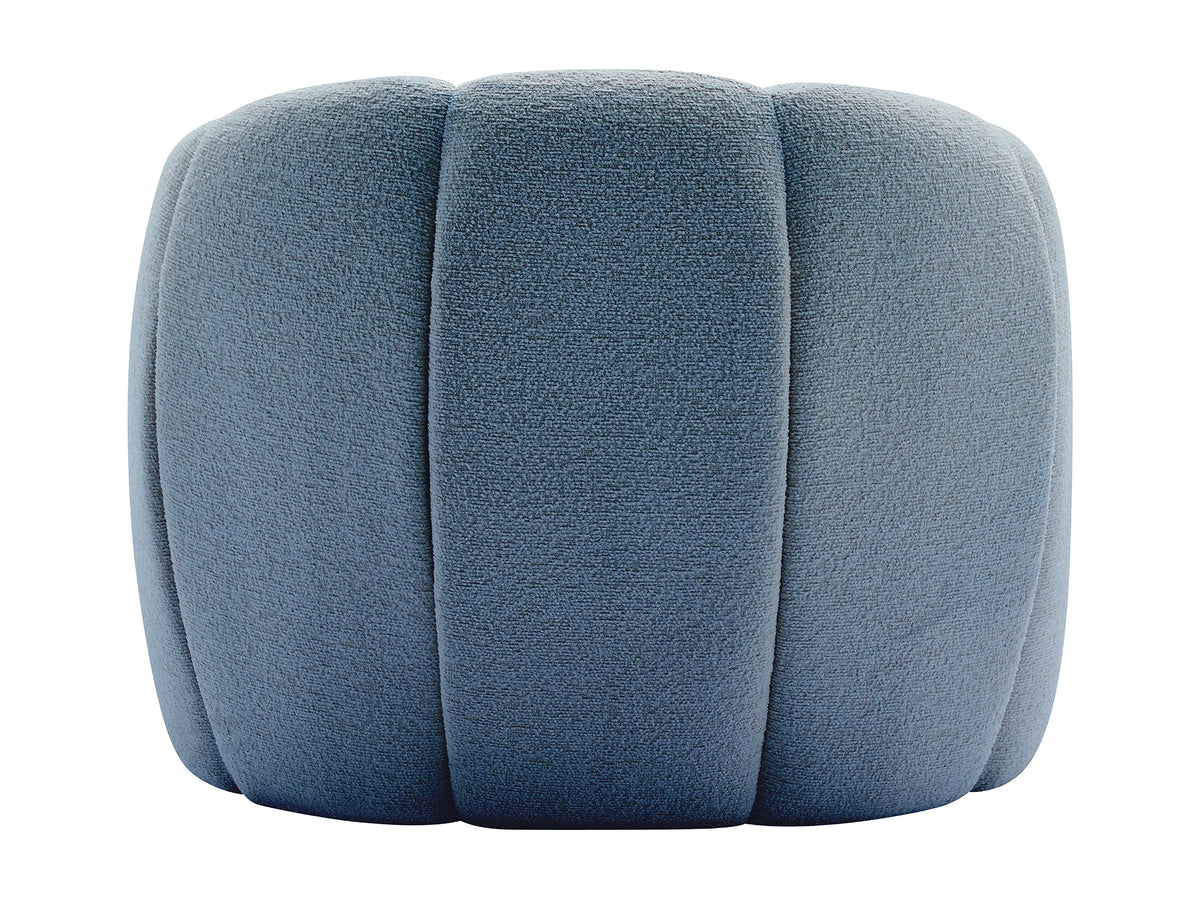 Fauteuil nuage coquillage en tissu chenille bleu - DELIPO