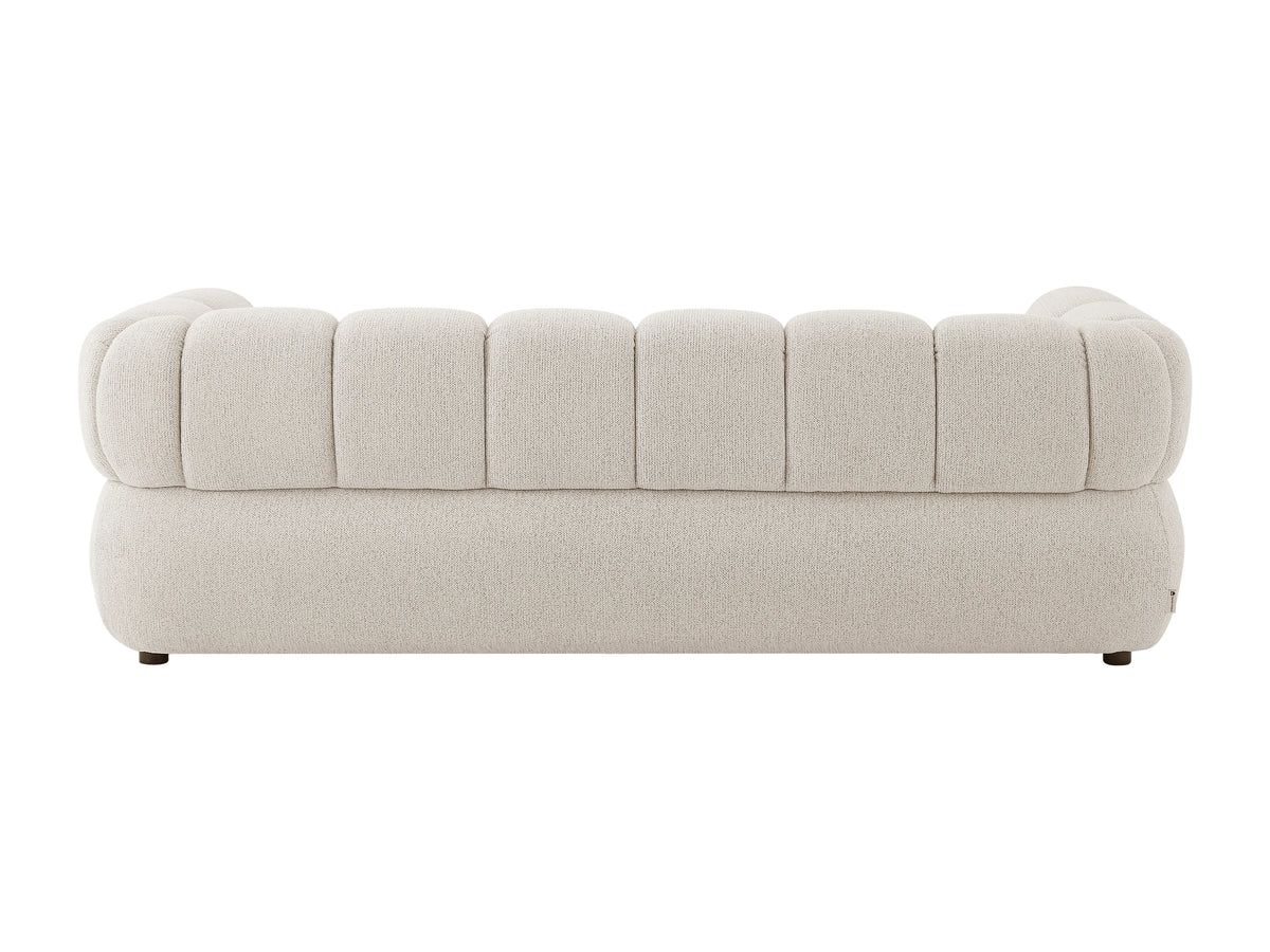 Canapé nuage 3 places en tissu texturé beige - PAVIRA