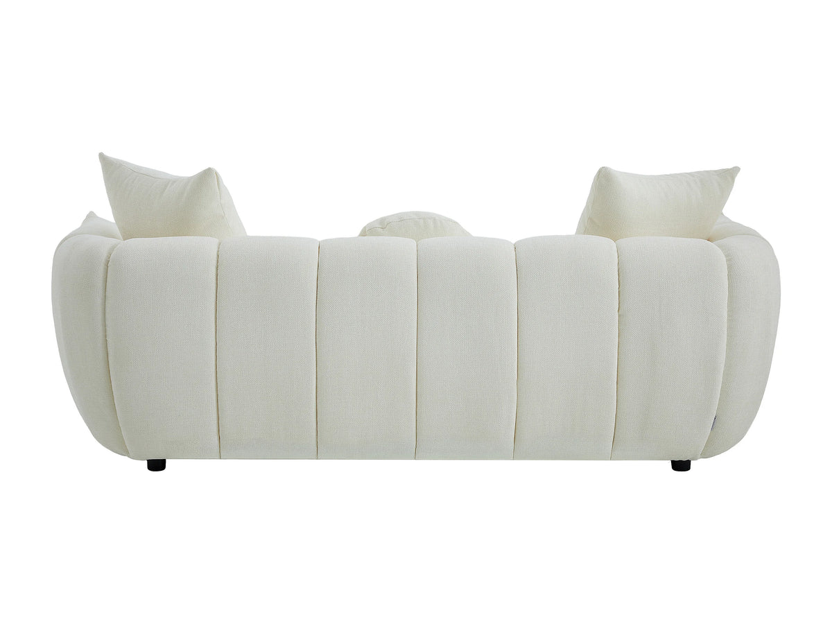 Canapé nuage droit 3 places en tissu texturé beige - GONOLON