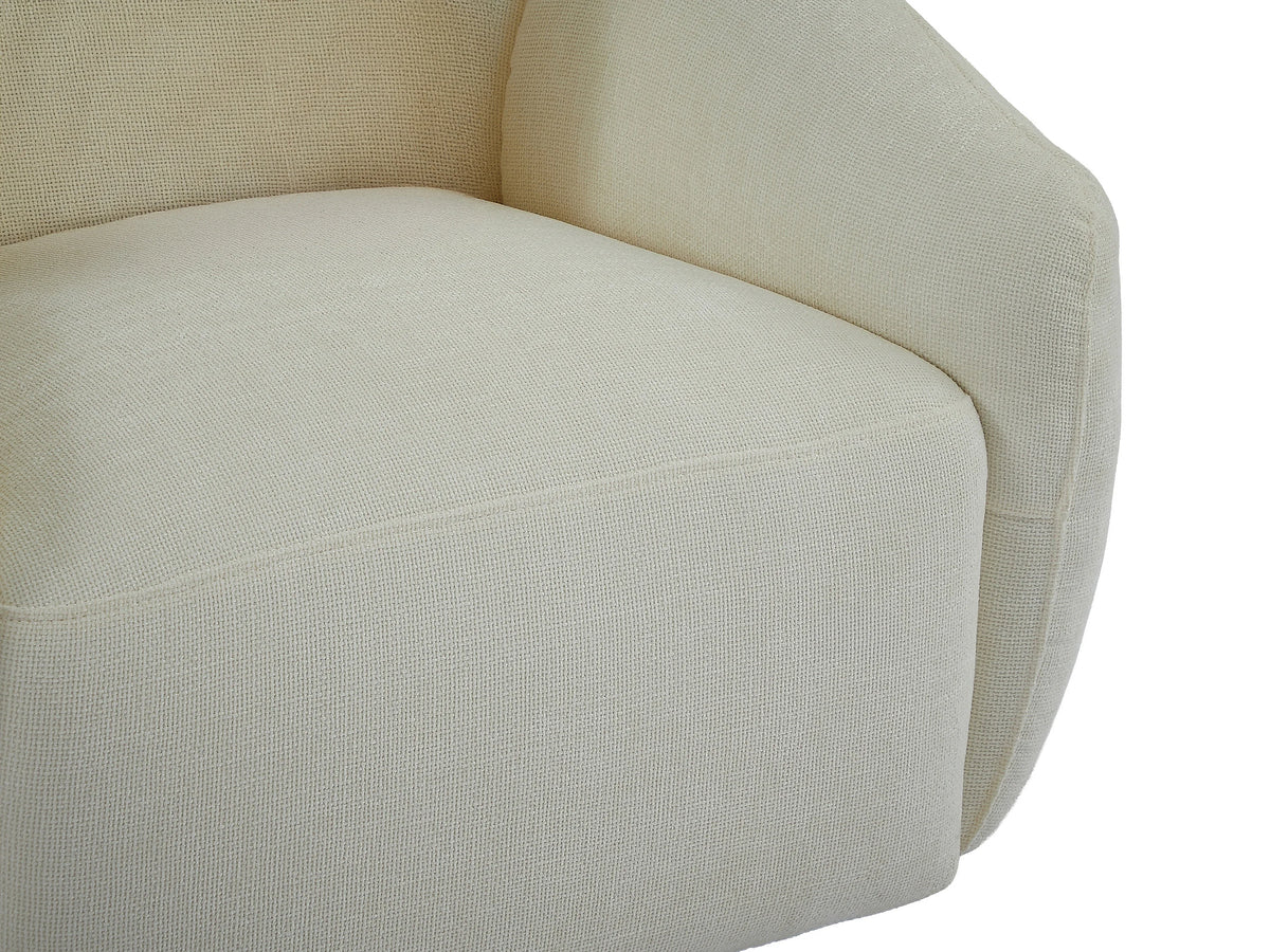 Fauteuil nuage pivotant en tissu texturé ivoire - NAFEKI