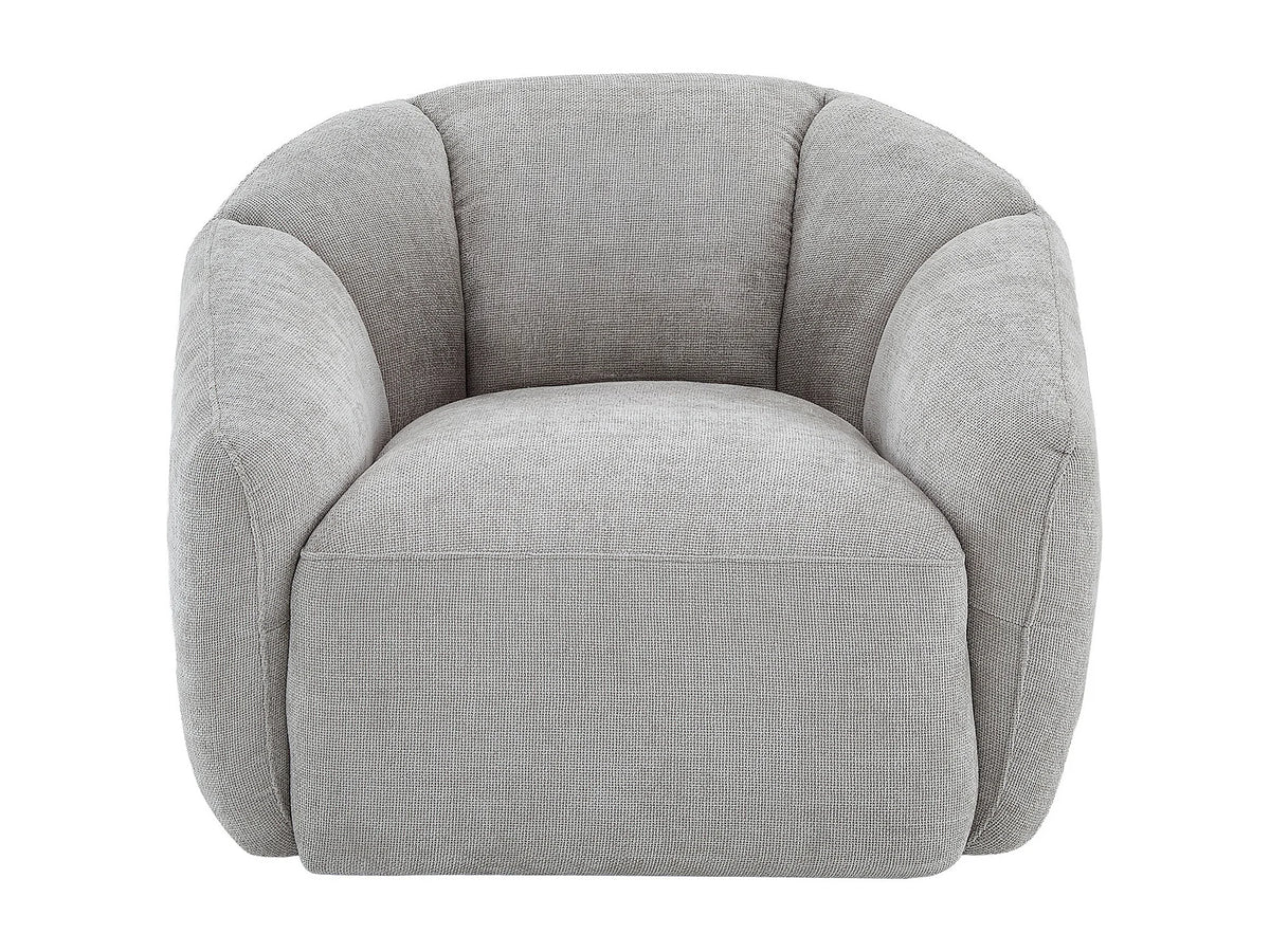 Fauteuil nuage pivotant en tissu texturé gris clair - NAFEKI