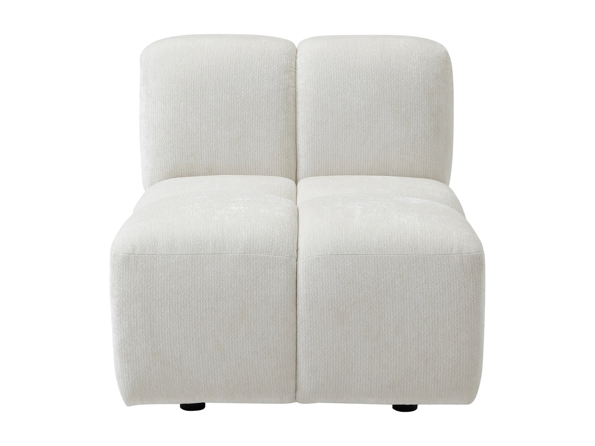 Fauteuil nuage en tissu texturé blanc cassé - CARLIVI