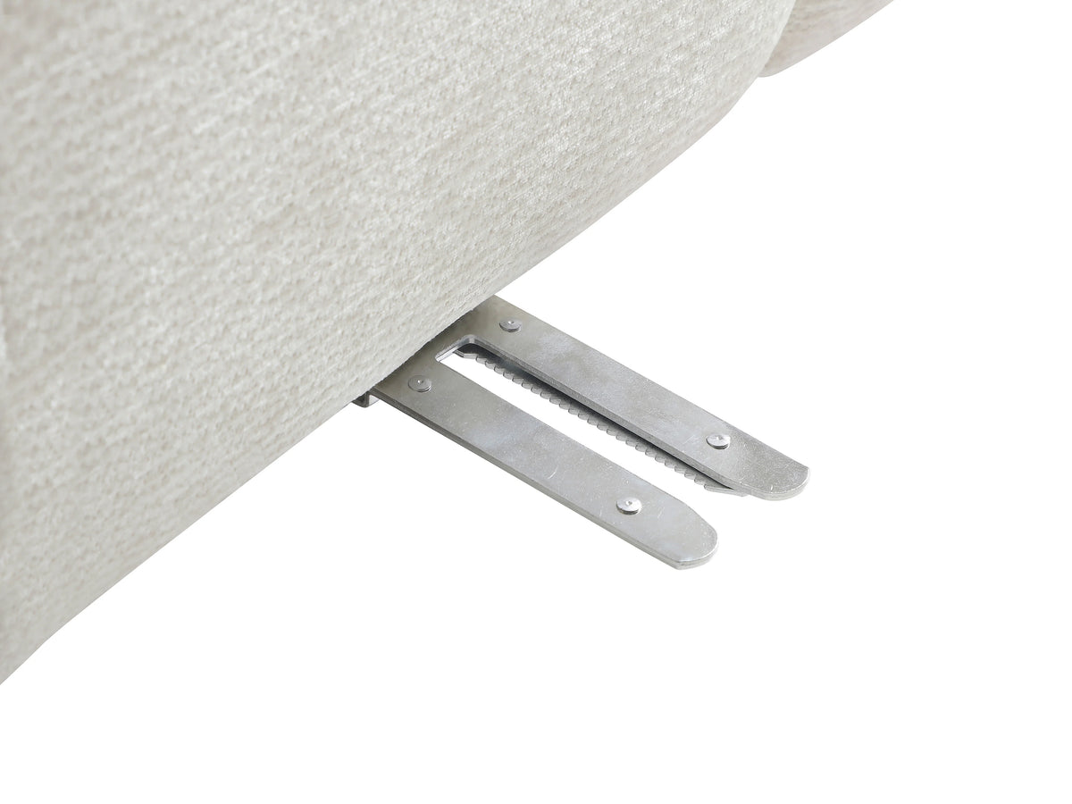 Canapé nuage d'angle modulable en tissu texturé blanc cassé - CARLIVI