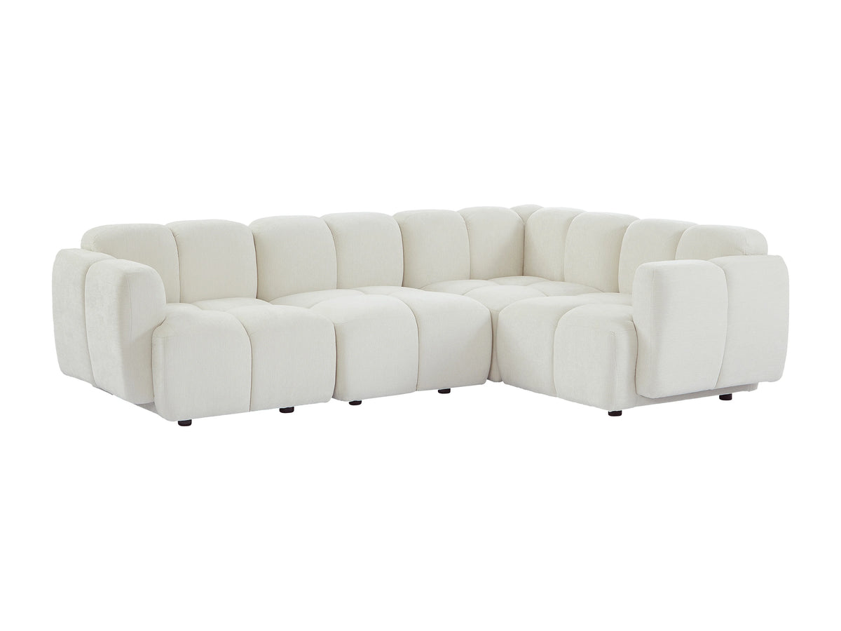 Canapé nuage d'angle modulable avec dossier blanc cassé - CARLIVI