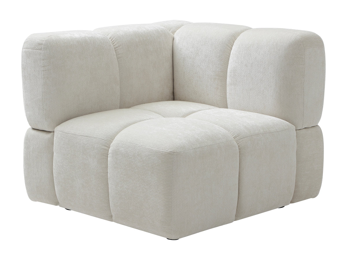 Canapé nuage d'angle modulable avec dossier blanc cassé - CARLIVI