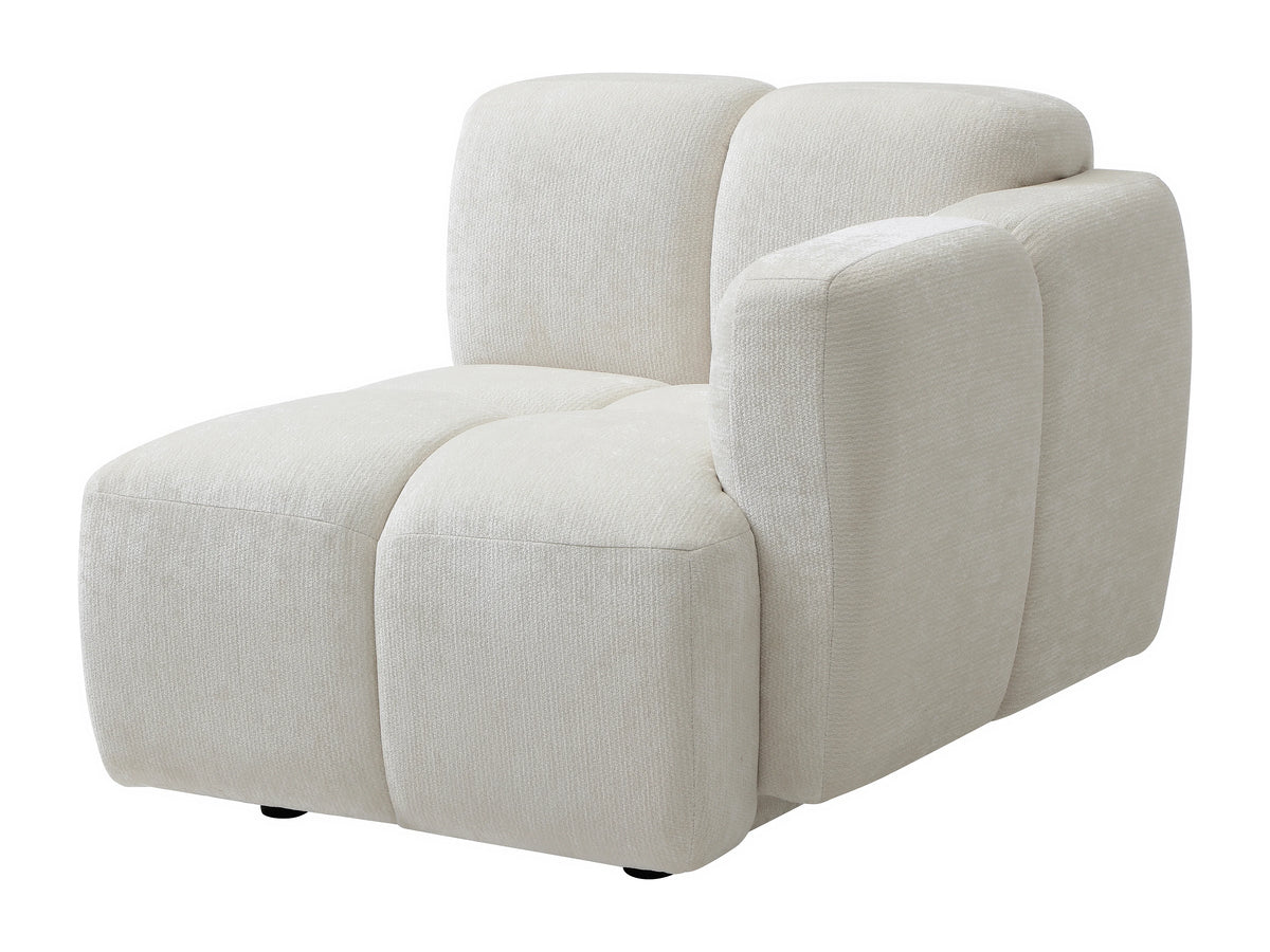 Canapé nuage d'angle modulable avec dossier blanc cassé - CARLIVI