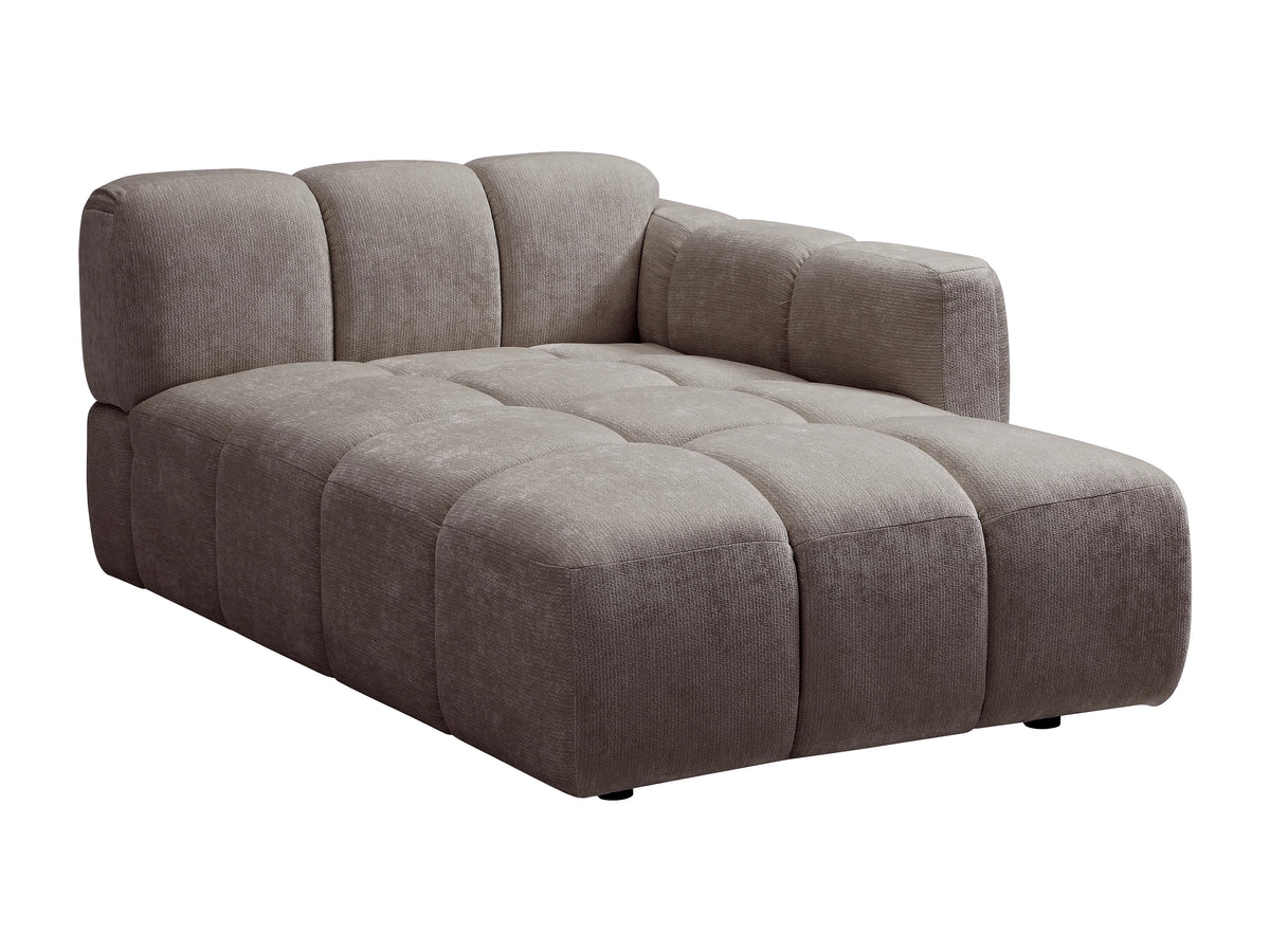 Canapé nuage d'angle modulable en tissu texturé taupe - CARLIVI