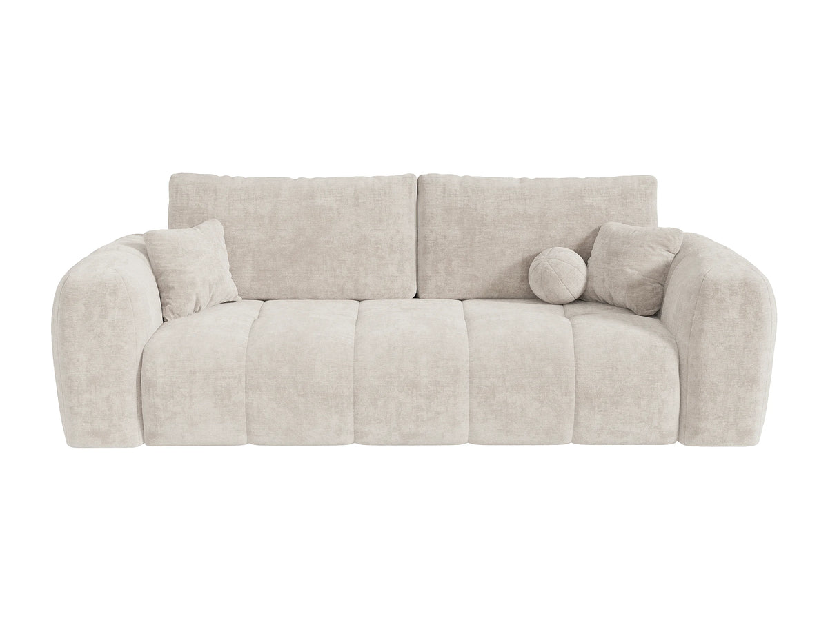 Canapé nuage convertible tissu chenille beige couchage 140 cm - BRIVANO