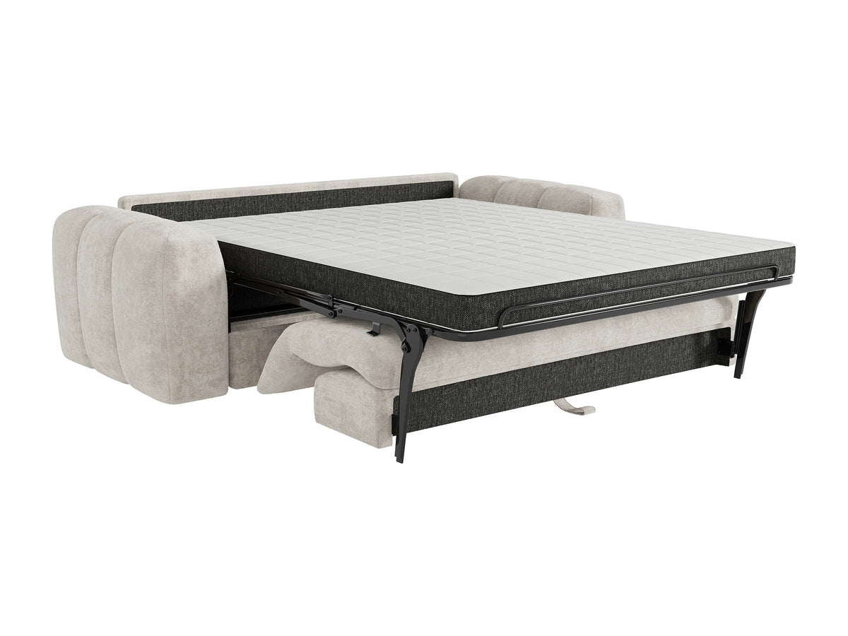 Canapé nuage convertible tissu chenille beige couchage 140 cm - BRIVANO