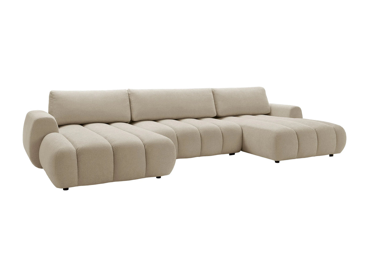 Canapé nuage d'angle panoramique convertible beige - FRIDORA