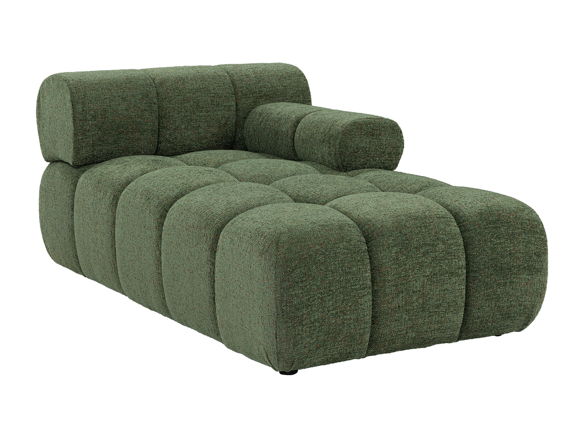 Canapé nuage d'angle modulable en tissu chiné vert - FACIVIL