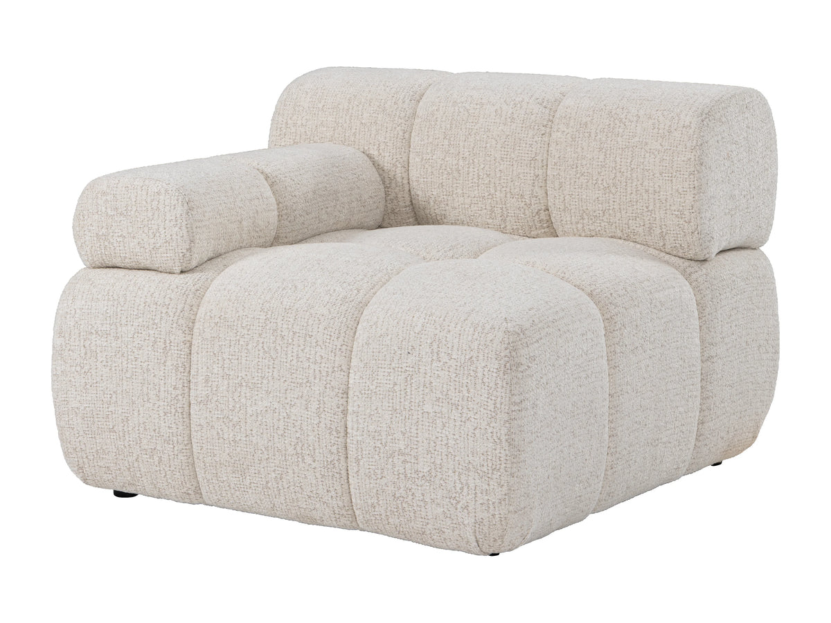 Canapé nuage modulable 4 places en tissu chiné beige - FACIVIL