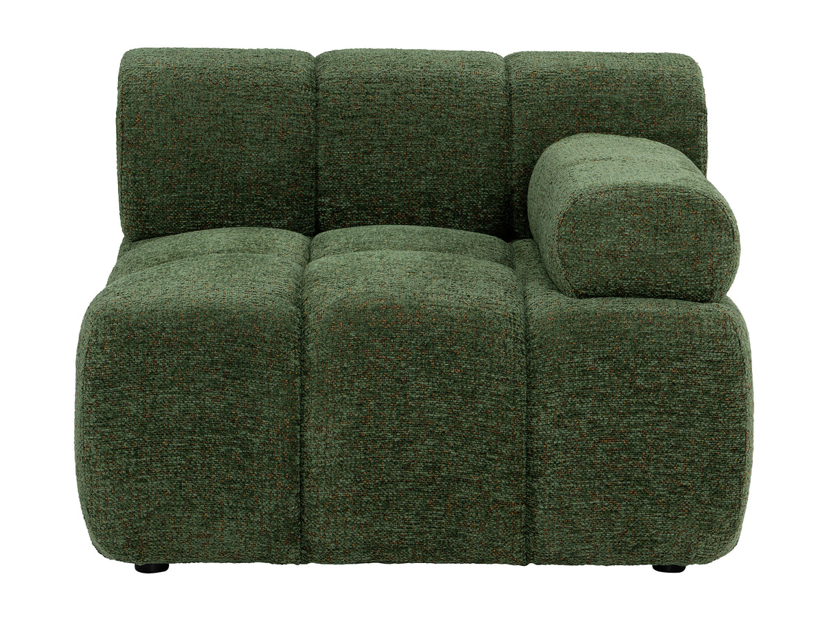 Fauteuil nuage d'angle droit en tissu chiné vert - FACIVIL