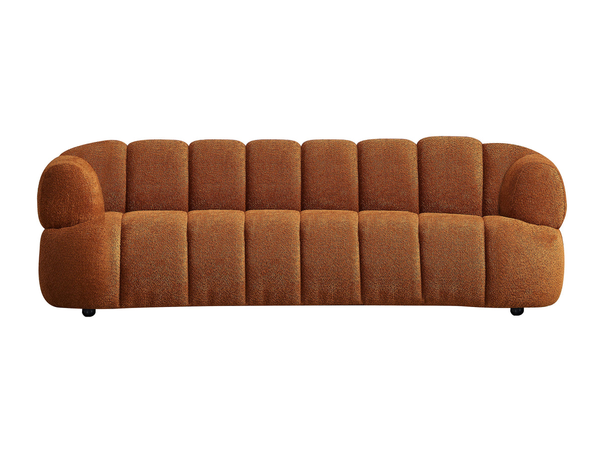 Canapé nuage 3 places en tissu bouclette terracotta - COLIANI