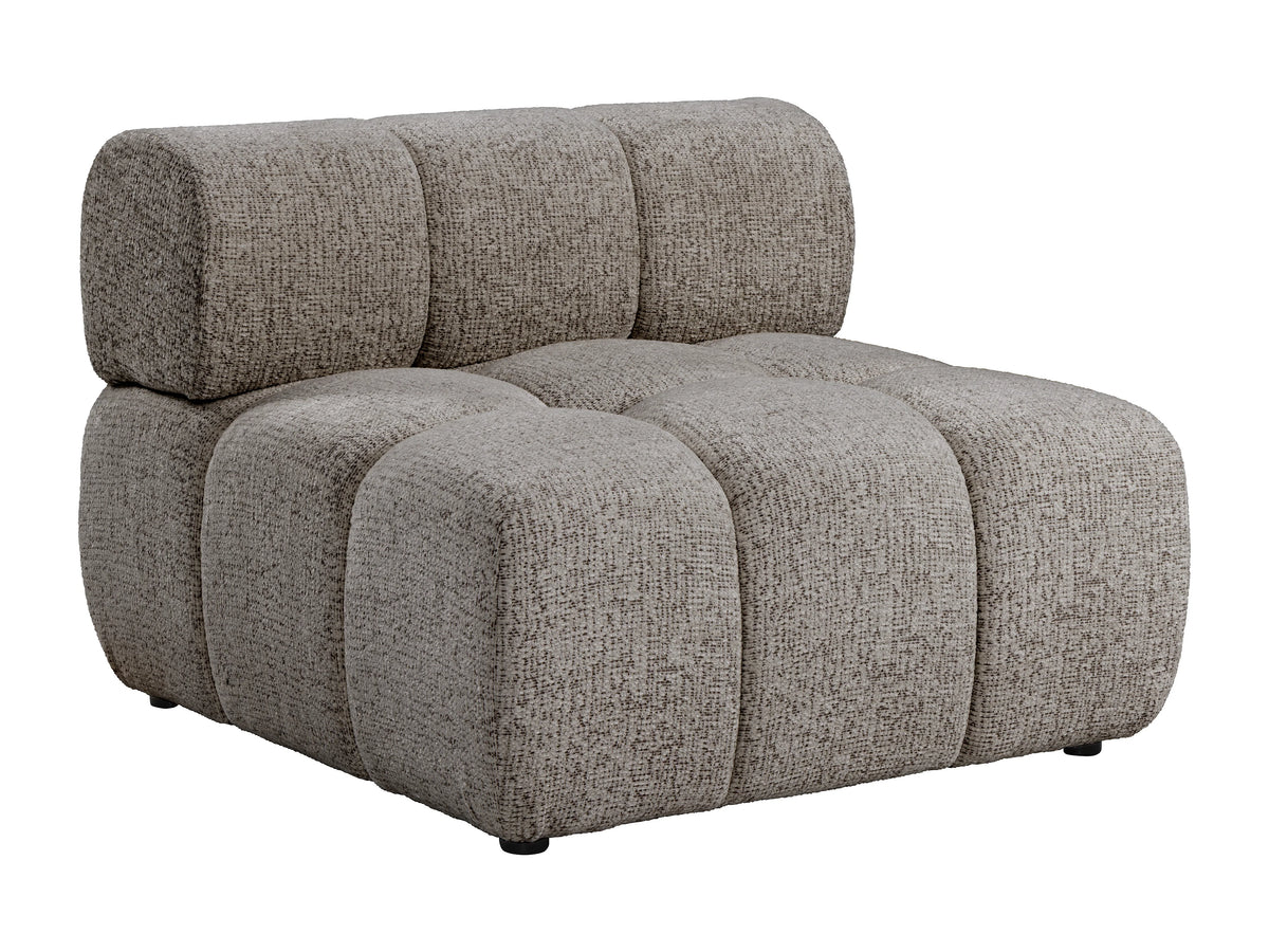 Canapé nuage d'angle modulable en tissu chiné taupe - FACIVIL