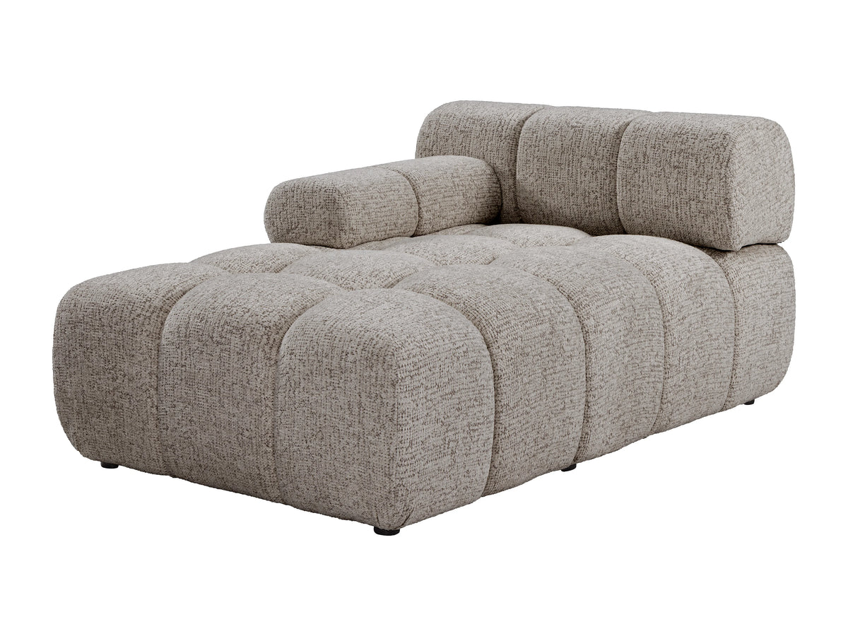 Canapé nuage d'angle panoramique modulable en tissu chiné taupe - FACIVIL