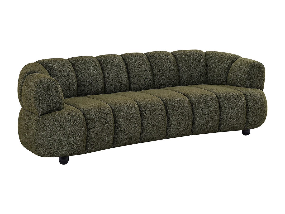 Canapé nuage 3 places en tissu bouclette vert - COLIANI
