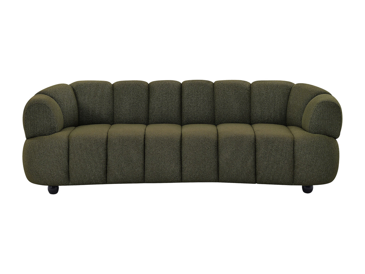 Canapé nuage 3 places en tissu bouclette vert - COLIANI