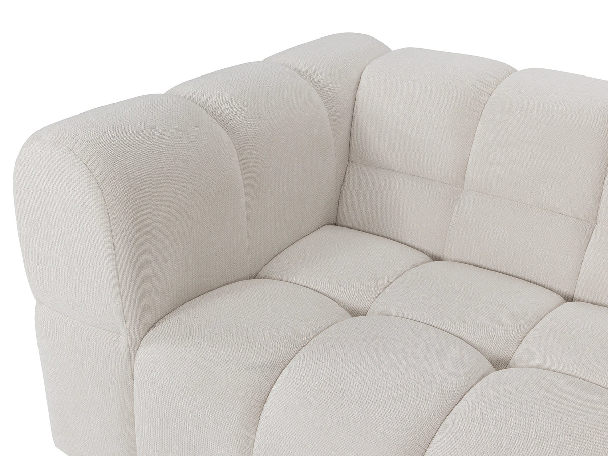 Canapé nuage d'angle droit en tissu texturé beige - RIMALO