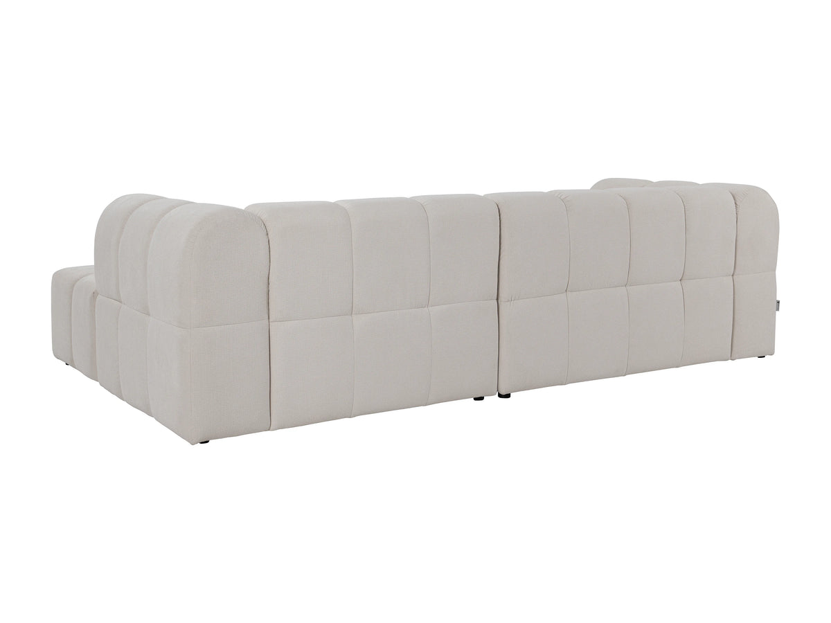 Canapé nuage d'angle droit en tissu texturé beige - RIMALO