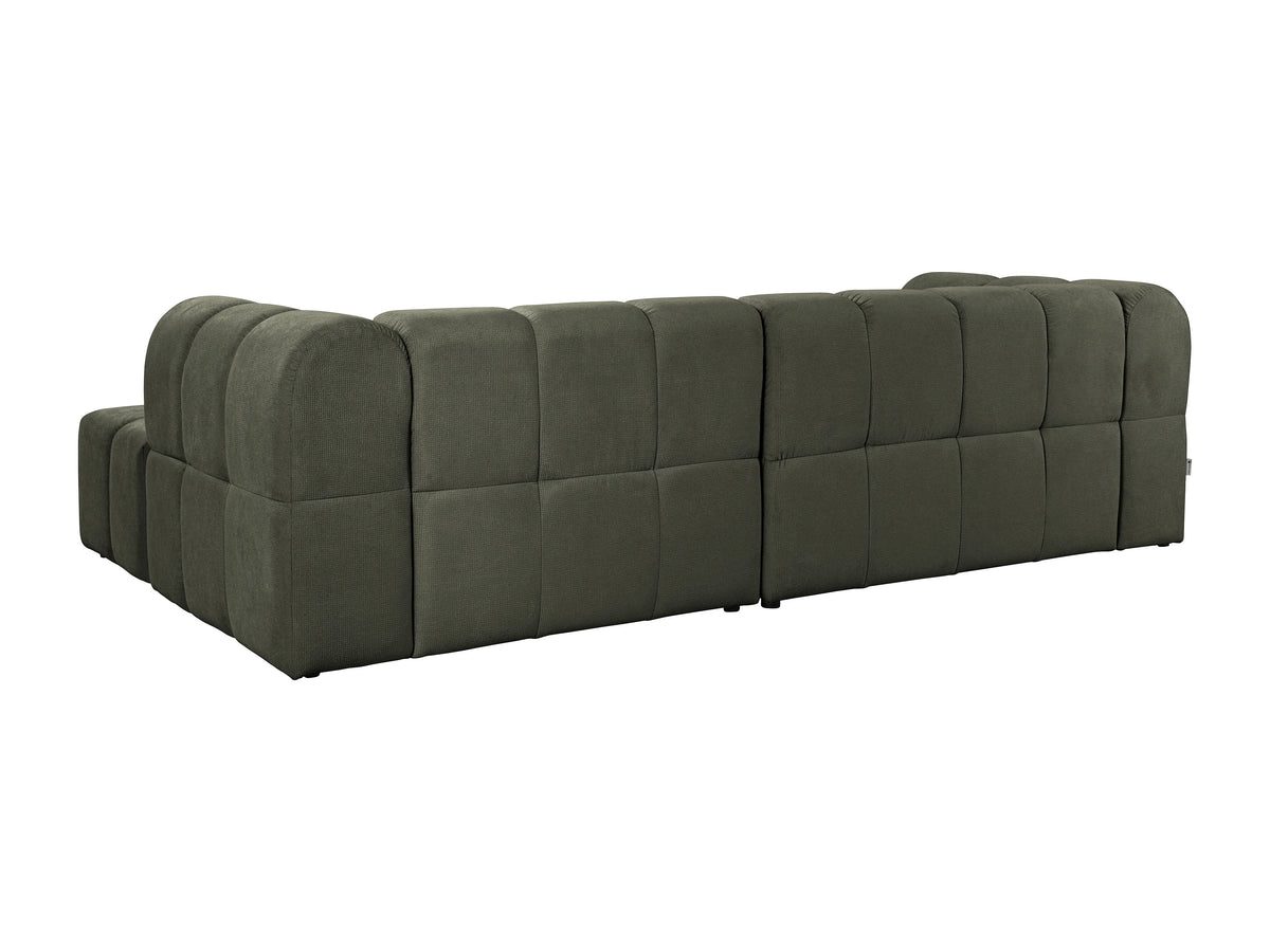 Canapé nuage d'angle droit en tissu texturé vert kaki - RIMALO