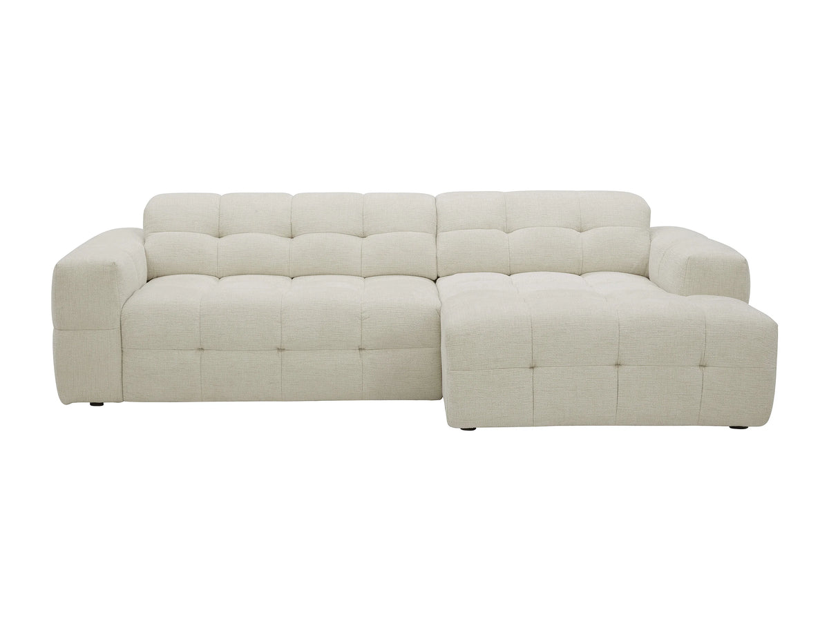 Canapé nuage d'angle relax en tissu chenille beige - VIKONO
