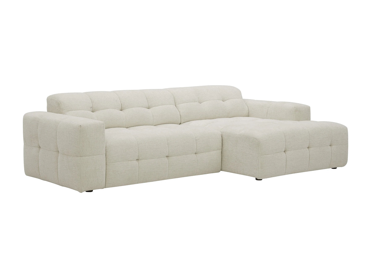 Canapé nuage d'angle relax en tissu chenille beige - VIKONO