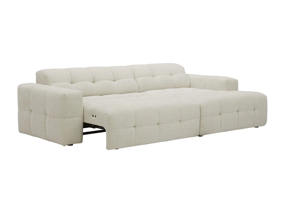 Canapé nuage d'angle relax en tissu chenille beige - VIKONO