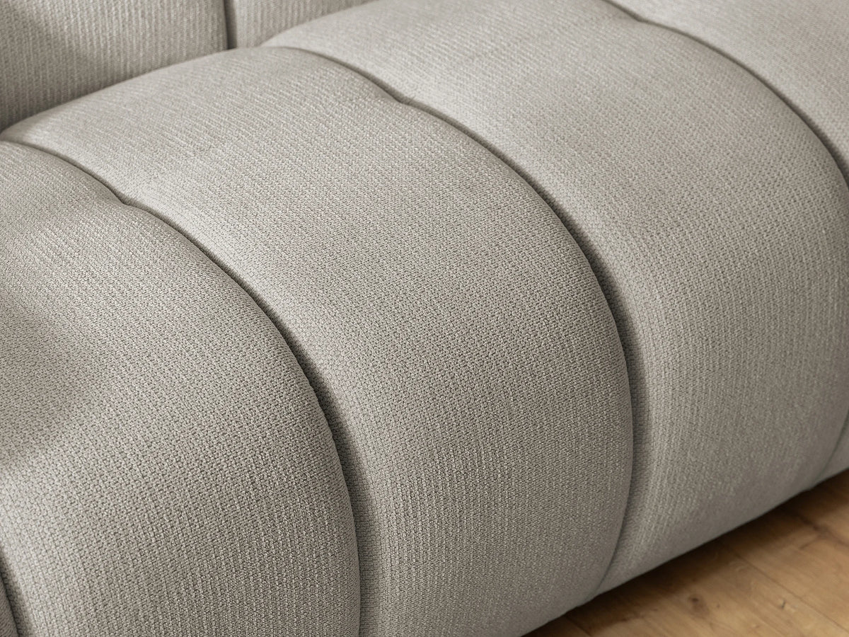 Canapé nuage matelassé bulles tissu taupe - NUBIRA