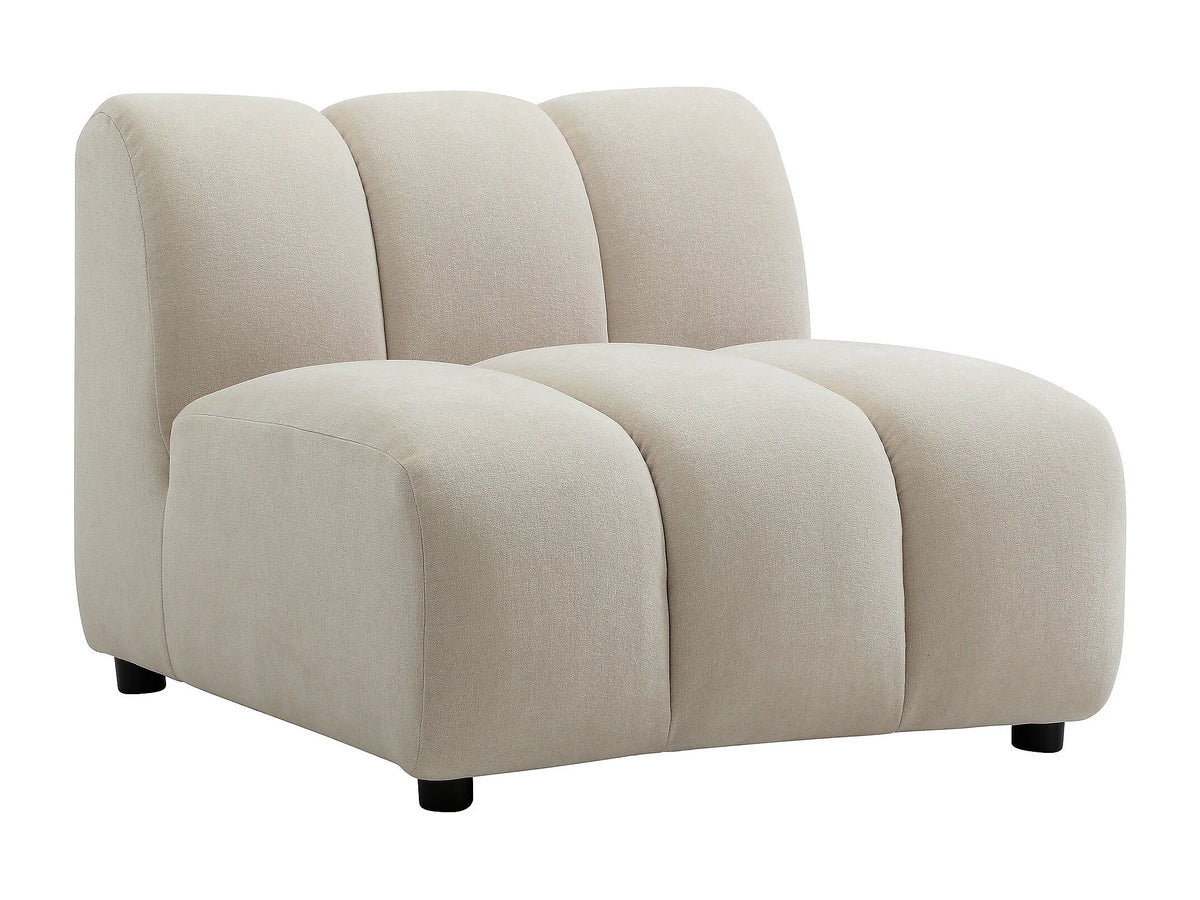 Fauteuil nuage en tissu texturé beige - JUTINI