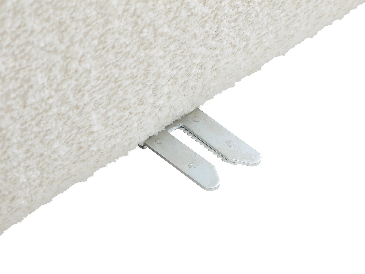 Canapé nuage modulable 4 places en tissu bouclette blanc cassé - JUTINI