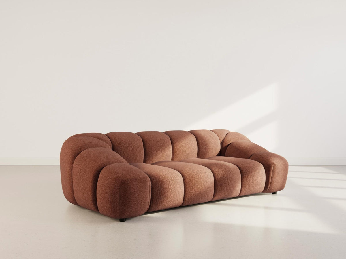 Canapé nuage 3 places en velours texturé terracotta - AVA