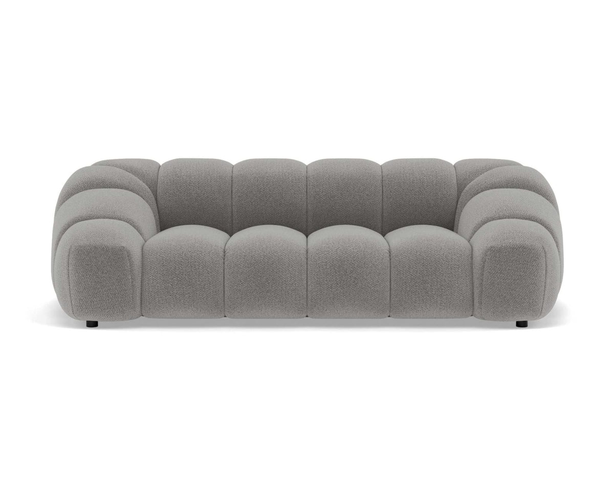Canapé nuage 3 places en velours texturé gris clair - AVA