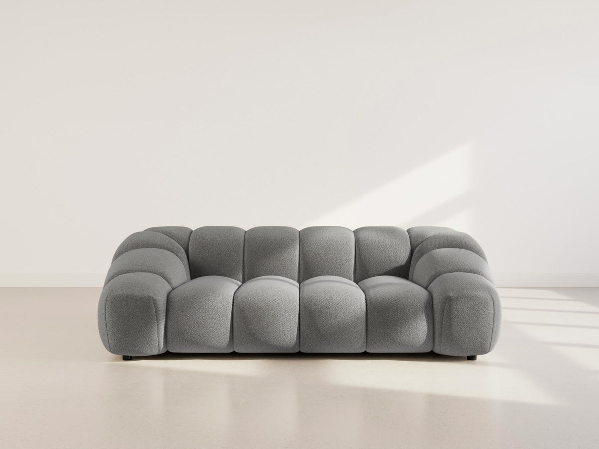 Canapé nuage 3 places en velours texturé gris clair - AVA
